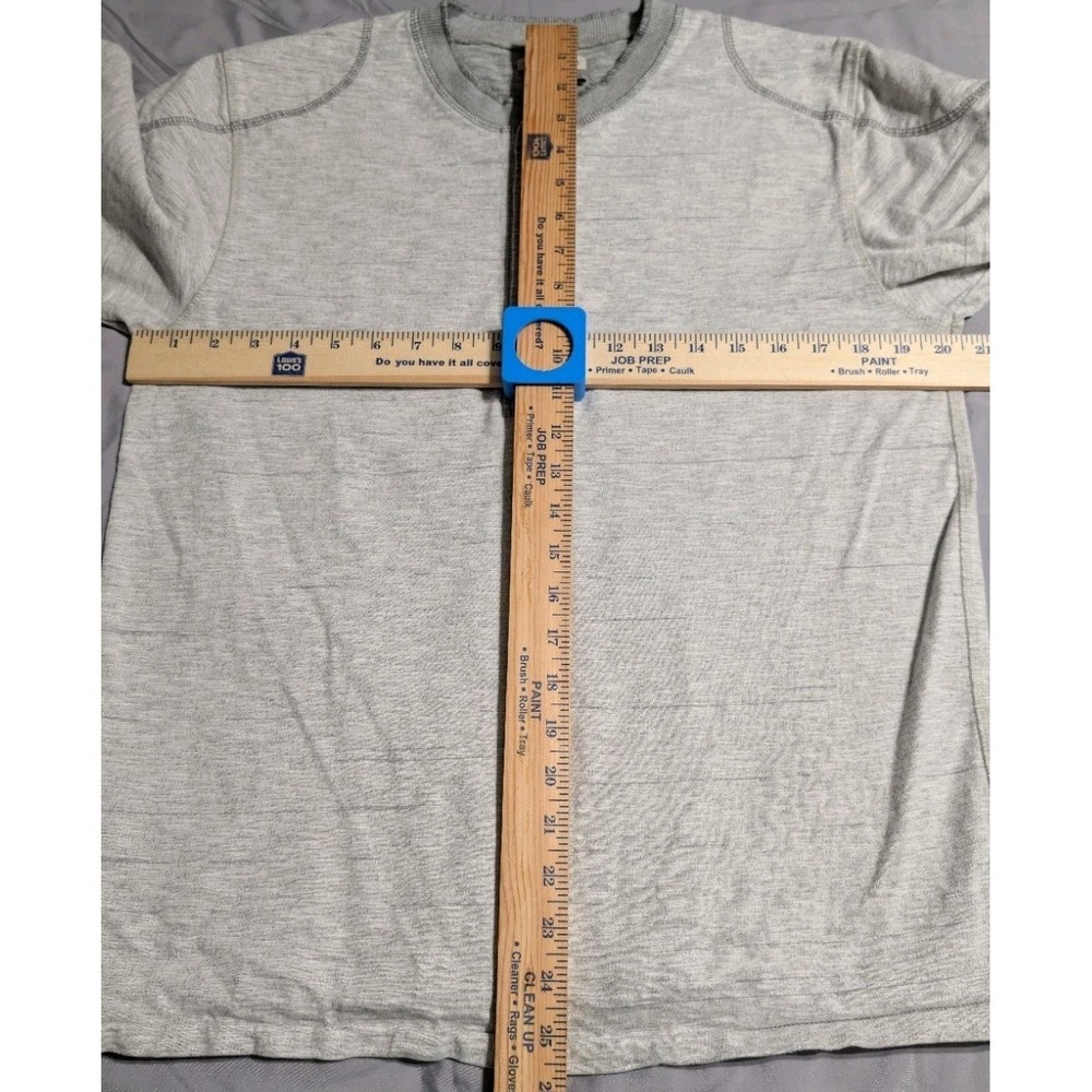 Carbon2Cobalt Thermal Henley Shirt Mens Medium Gray Long Sleeve Elbow Patch - Picture 6 of 8